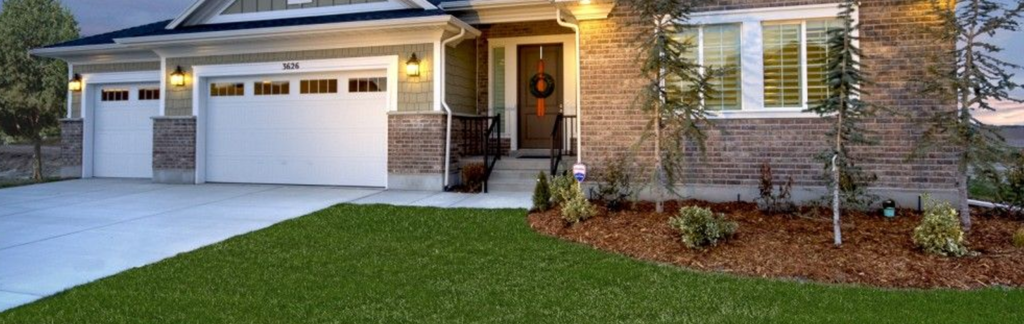 Yard with professional landscaping boosting curb appeal.